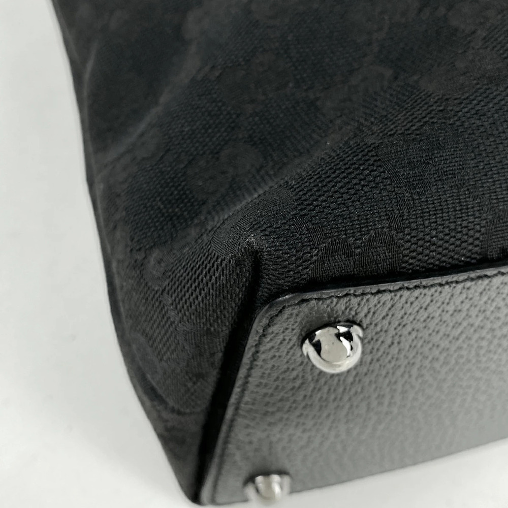 Gucci shoulder black tote bag GG canvas